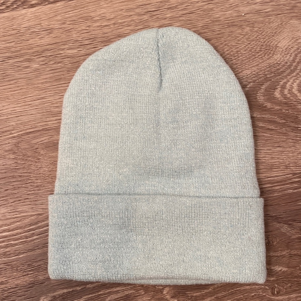 Never worn light blue sparkle beanie